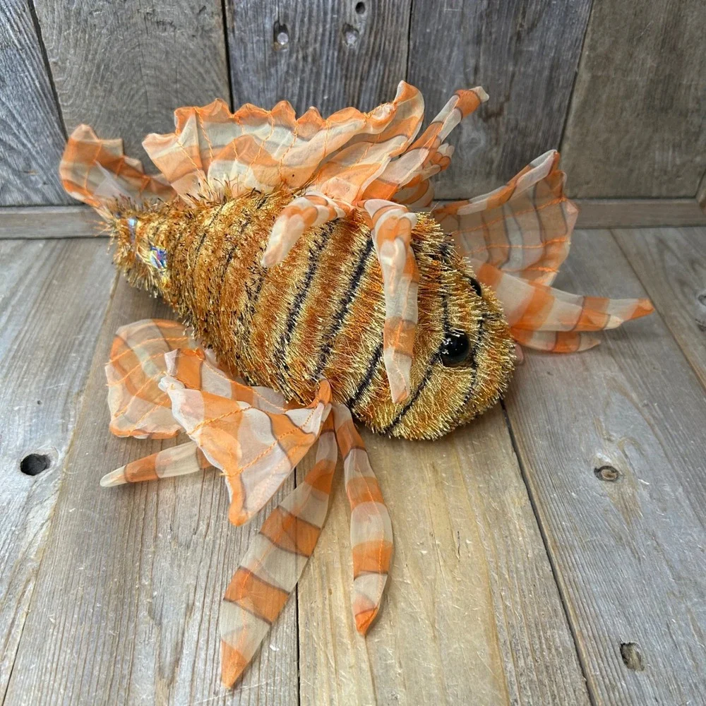 Ganz Webkinz Lionfish HM355 Orange Gold Striped Plush Toy NWT Sealed Code Tag